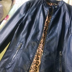 black rivet leather jacket